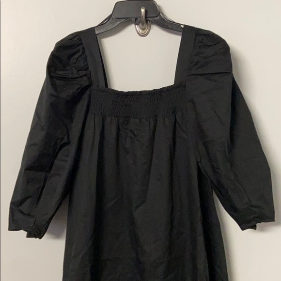 H&M black puff sleeve poplin mini dress - Picture 3 of 15